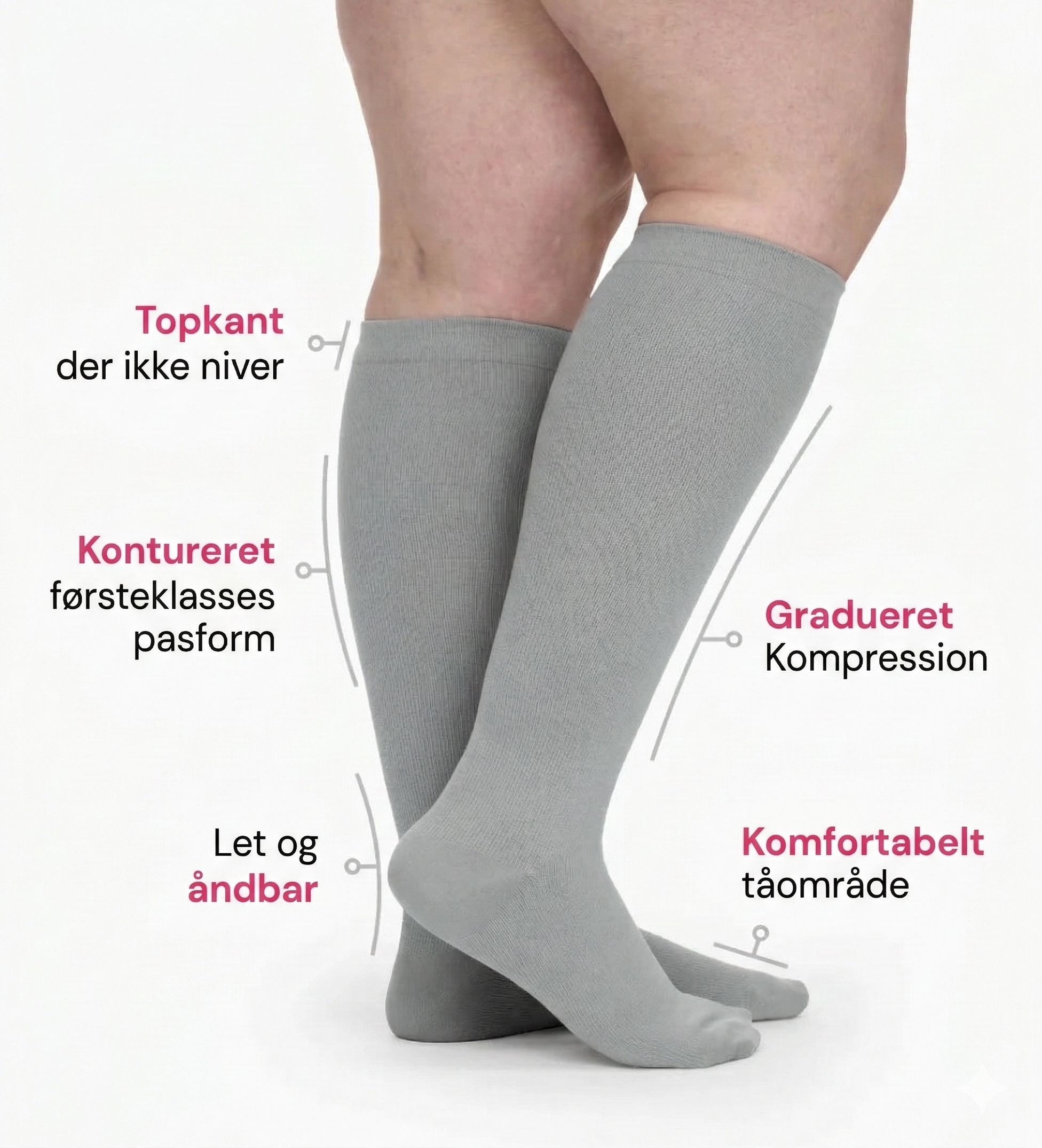 Kraftgang™ Original – brede kompressionsstrømper