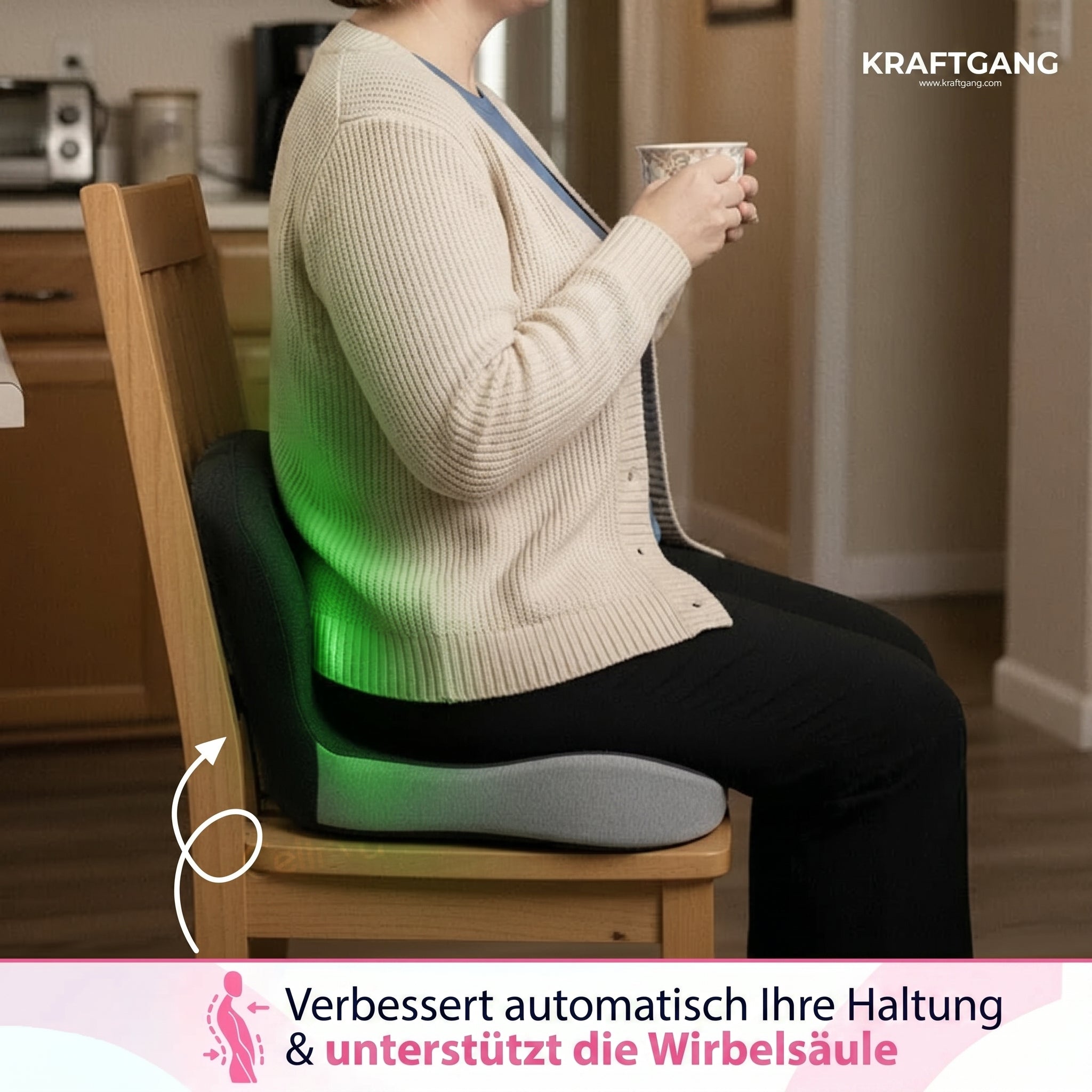 Kraftgang™ Orthopädisches Sitzkissen